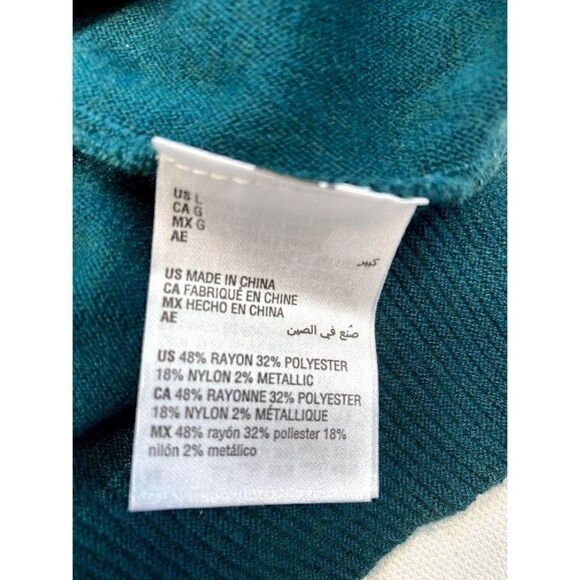 ‎Alfani Sweater Top S Teal Green Metallic-Sparkle - Picture 6 of 7